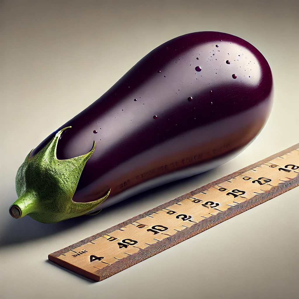 Eggplant Measurement With Ruler